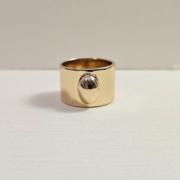 Art Deco Gold‎ Ring Geometric Design Size 7 - Picture 1 of 5